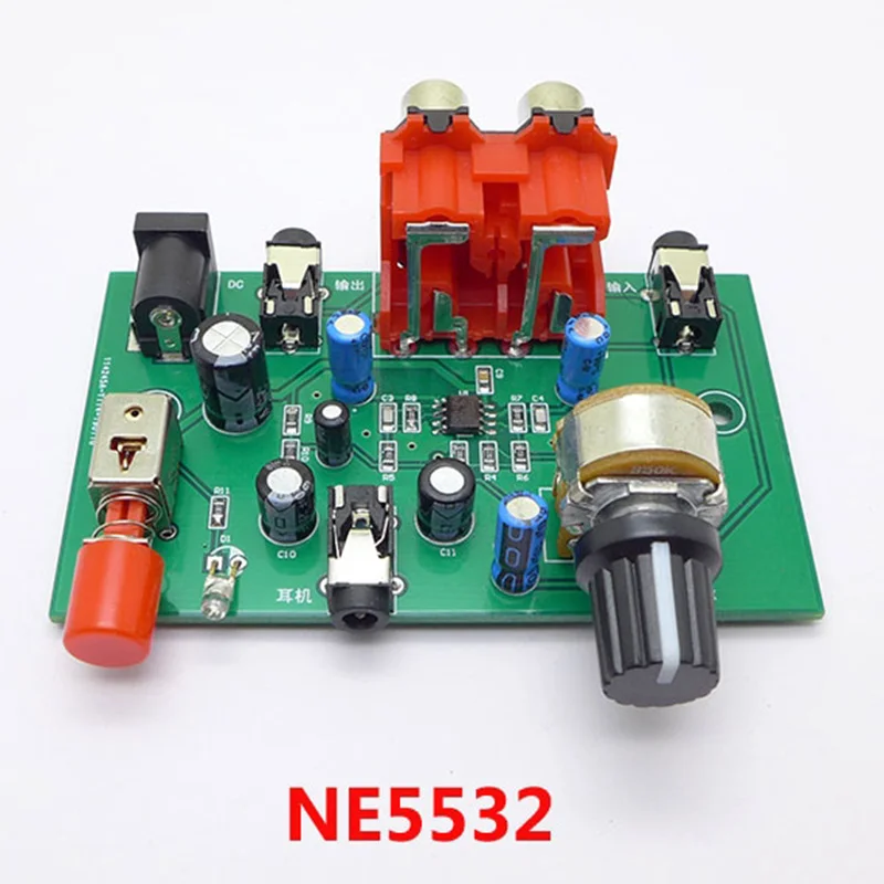 NE5532 Music o Signal Pre Amplifier Gain Boost 20Db Headphone Volume Amplification Front Board
