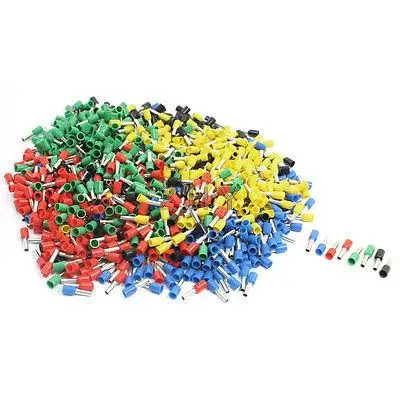 

14 AWG Wire E2508 Assorted Color Cover Pre Insulate Ferrules Terminals 950Pcs