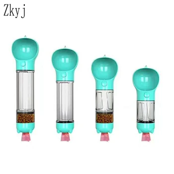 

Portable pet cat and dog water bottle Multifunctional dog food feeder dog poop garbage bag drinking bowl puppy cat water dispens