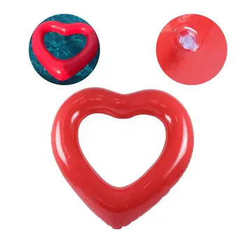 

Inflatable Swim Ring Red Heart-Shape Floating Tools Swimming Pool Life Buoy Y4UB