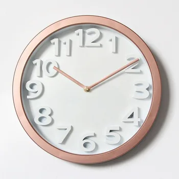 

Three-dimensional Large Digital Simple Hanging Clock round Mute Clock Nordic Household Glass Living Room Bedroom Fashion
