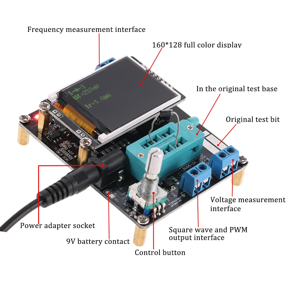 

New Multifunctional LCD Transistor Tester Diode Capacitance ESR Voltage Frequency Meter PWM Wave Signal Generator SMT Soldering