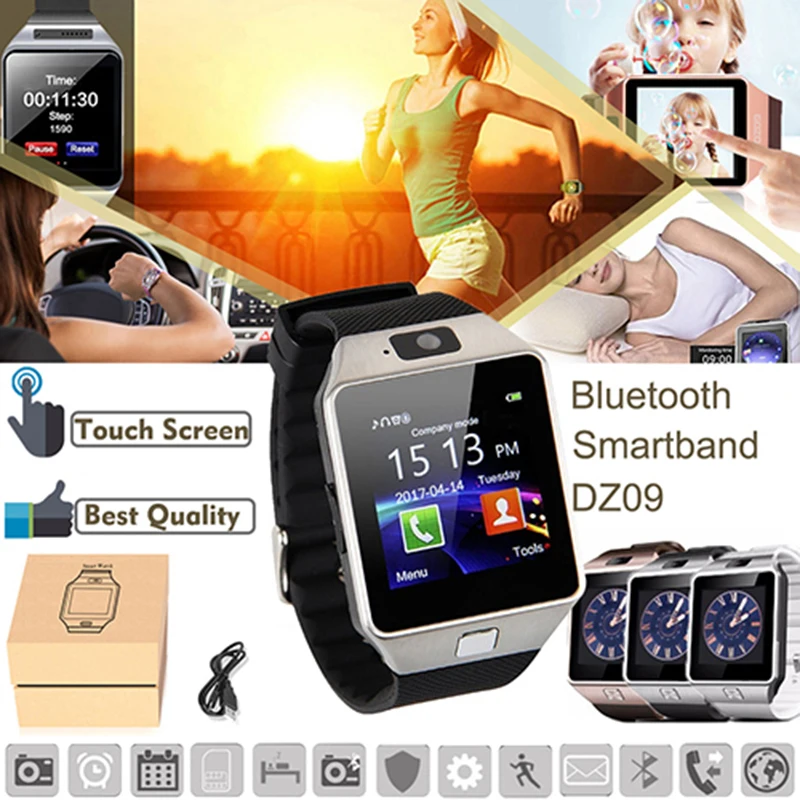 

Bluetooth Smart Watch DZ09 Smartwatch Android Phone Call Connect Watch Men 2G GSM SIM TF Card Camera Men