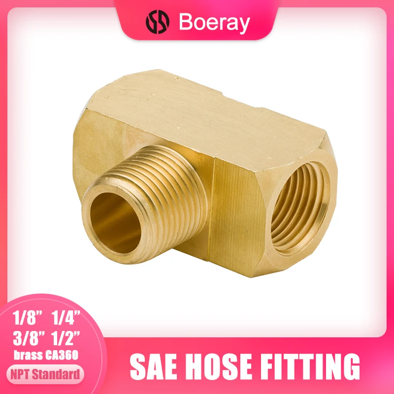 Boeray 2pcs 1/8 to 1/8 to 1/8 Female NPT Thread Brass Tee Pipe Tube Hose Fitting,Brass 3 Way Joint Boeray 2pcs 1/8 to 1/8 to 1/8 Female NPT Thread Brass Tee Pipe Tube Hose Fitting,Brass 3 Way Joint