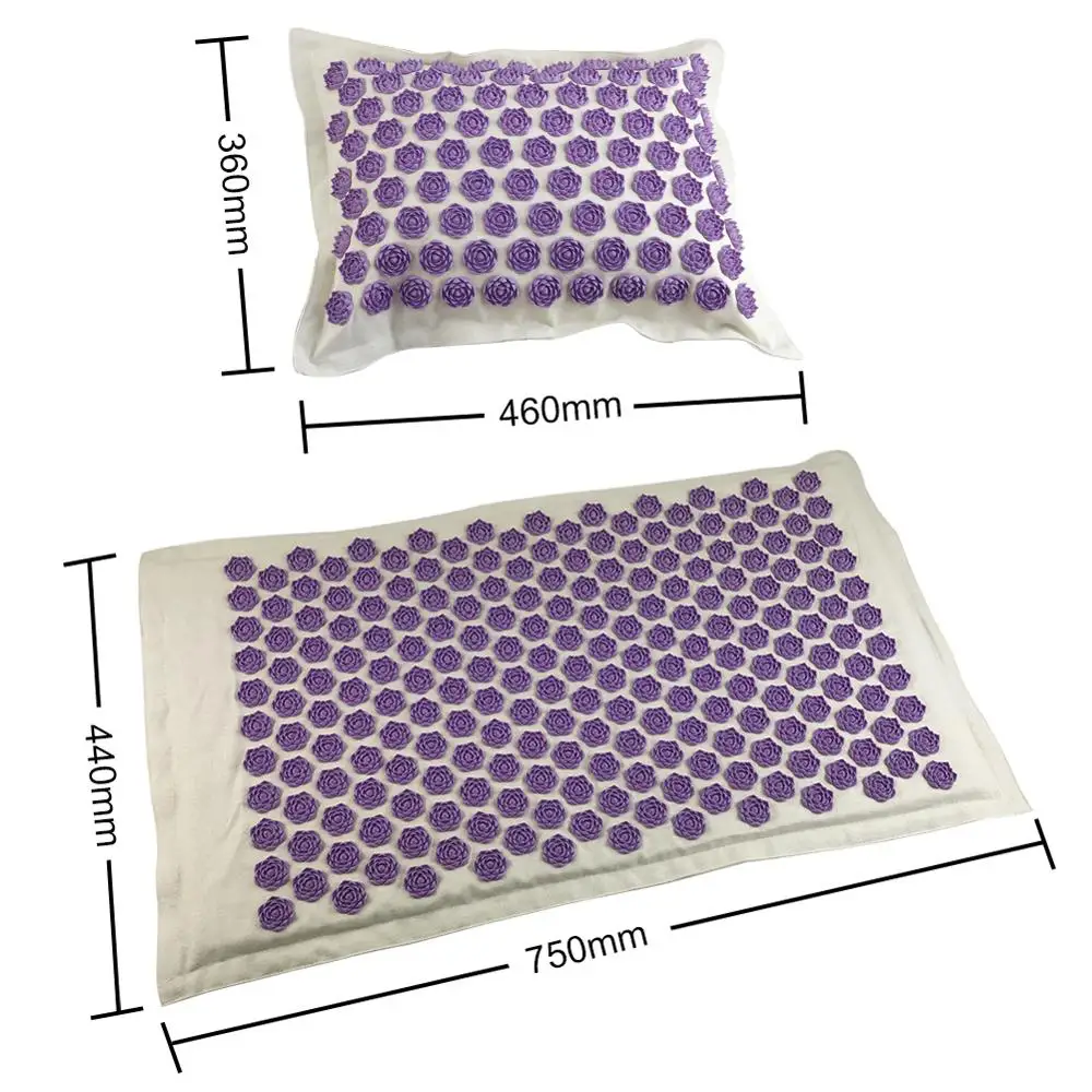 286146,02 Массажер подушка коврик для иглоукалывания акупунктурный Массажер подушка для снятия боли в спине Спайк Йога расслабляющий коврик подушка Femi - Цвет: Лиловый