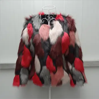 

New Luxury Faux Fox Warm Women Coat Short Women Korean Slim Raccoon Dog Fur High quality Faux Fur Jacket