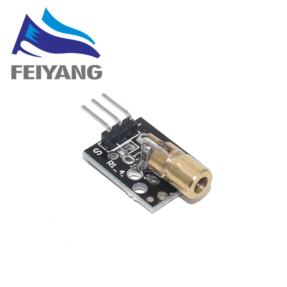 1PCS KY-008 650nm Laser sensor Module 6mm 5V 5mW Red Dot Diode Copper Head for Arduino | Электронные компоненты и