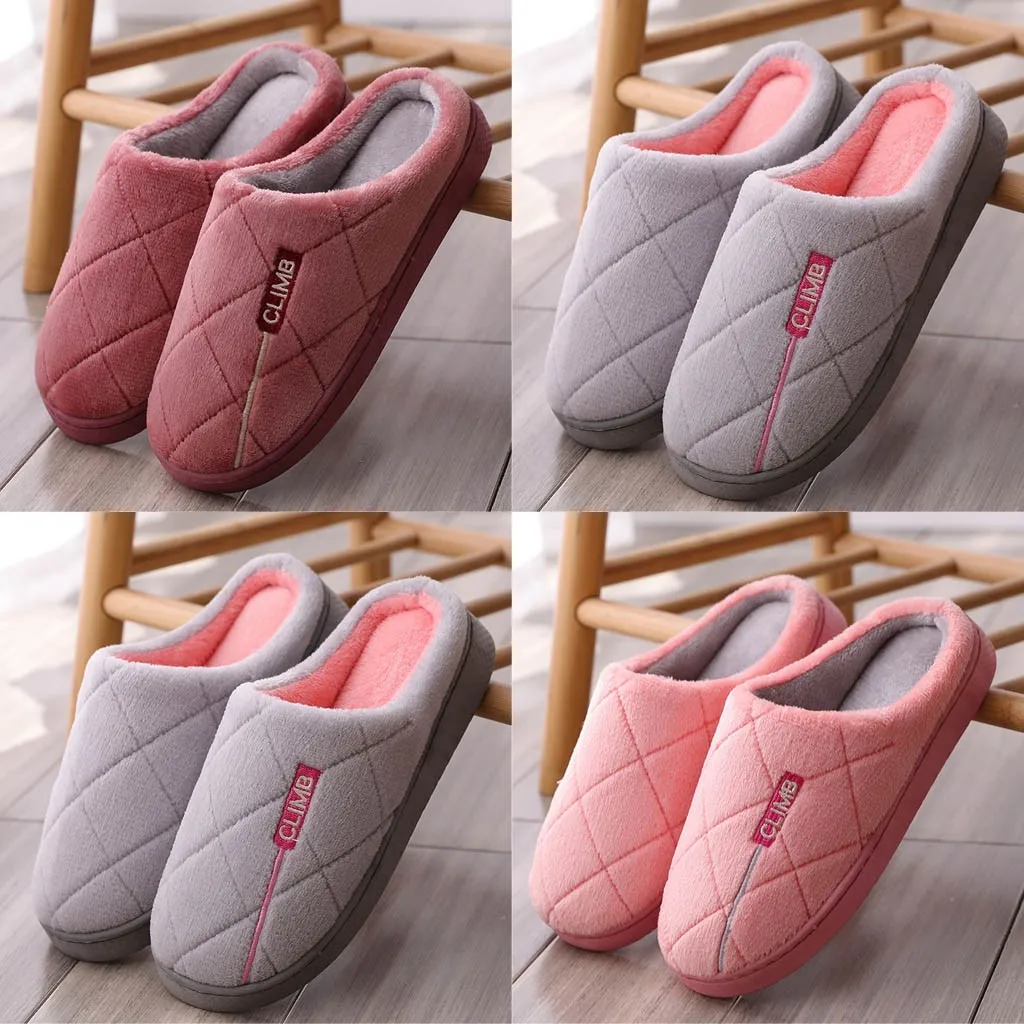 

Winter warm home slippers women's shoes 2020 new non-slip flooring home indoor shoes couple plus velvet indoor flat shoes