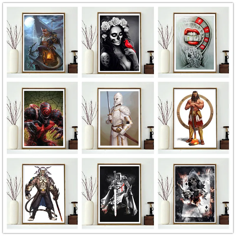 

5D DIY Diamond Embroidered Full Circle Diamond Painting Kendo Warrior Mosaic Painting Decoration