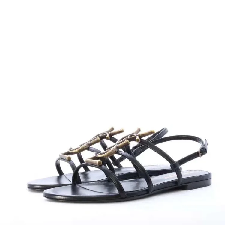 

Flat Sandals Women's Summer New Style Casual Buckle WOMEN'S Sandals round-Toe Low Heel Large Size WOMEN'S Shoes