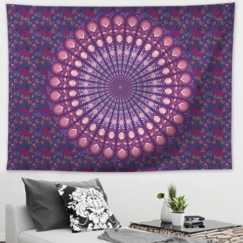 2 Гобелен с индийской мандалой, 200X150 см, полиэстер, Йога, музирование, настенный гобелен, подвешивание на стену, ткань, горячее пляжное полотенце, настенное одеяло - Цвет: 2
