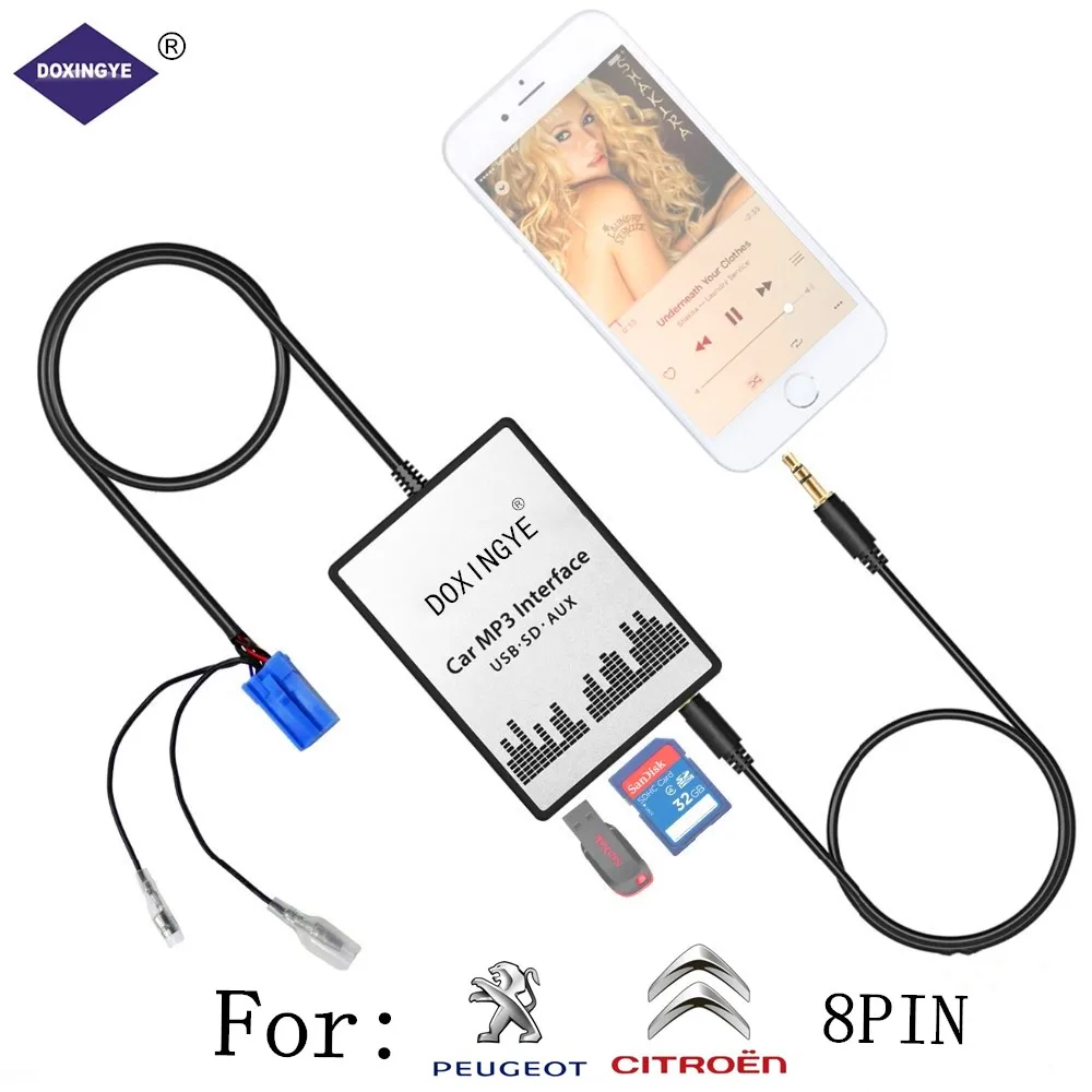 DOXINGYE USB SD AUX Автомобильный MP3 музыкальный радиоприемник адаптер для замены CD Peugeot