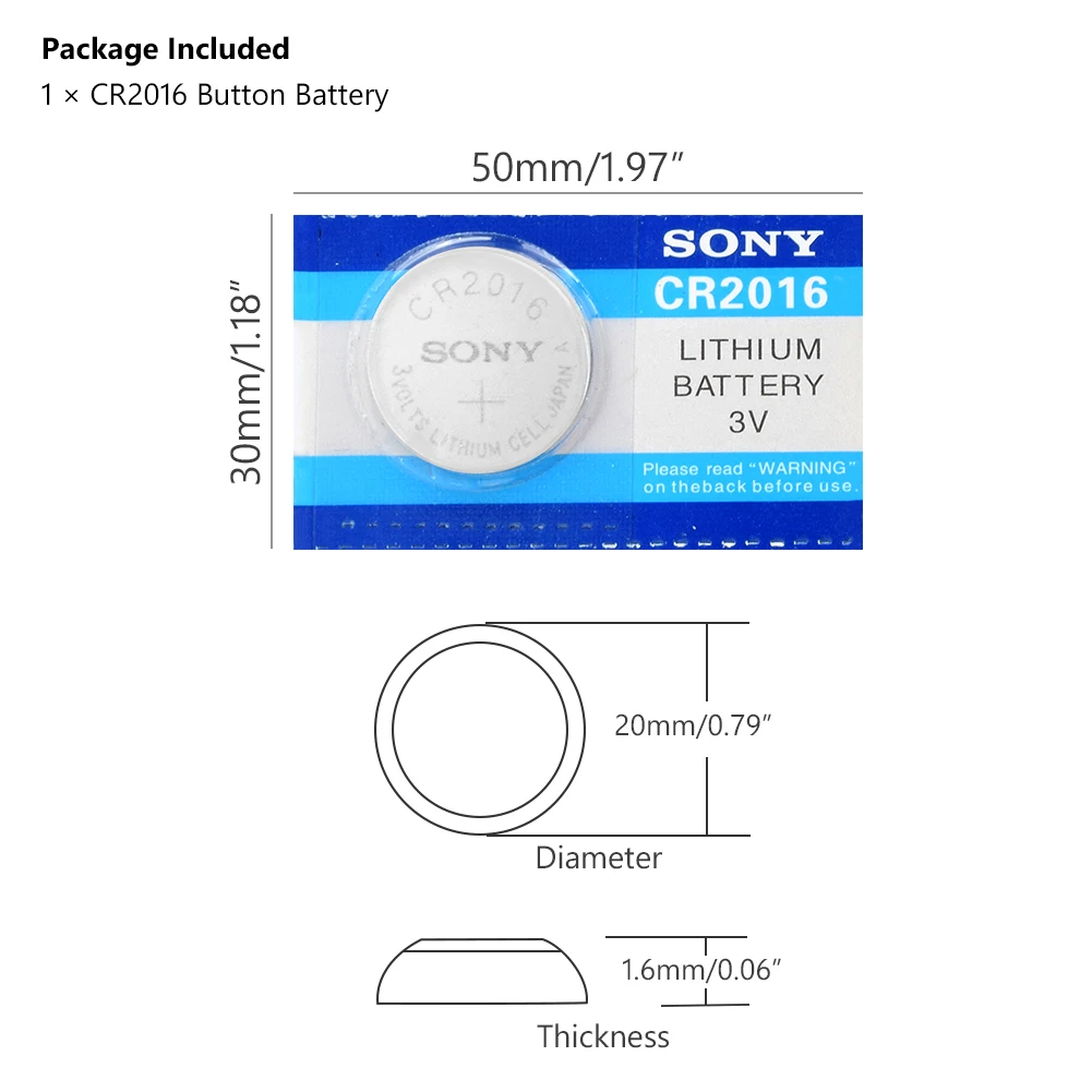 1 шт. для SONY качество cr2016 литиевая батарея 3 В литий-ионная Кнопка батарея часы монета батареи cr DL2016 ECR2016 BR2016
