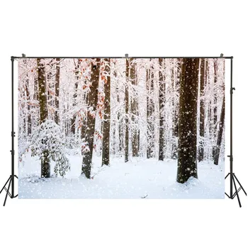 

HUAYI white snow in the woods backdrop background for taking photo of newborn baby party studio props photo booth d-9085