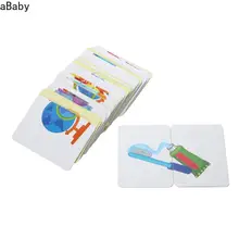 Cartes de jeu de correspondance pour bébés, boîte en fer, jouet de cognition, puzzle avec images de voitures, de fruits, d'animaux