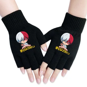 

Anime Boku No Hero Academia Gloves Unisex Cotton Knit Wrist Fingerless Gloves Cosplay Mitten Gift