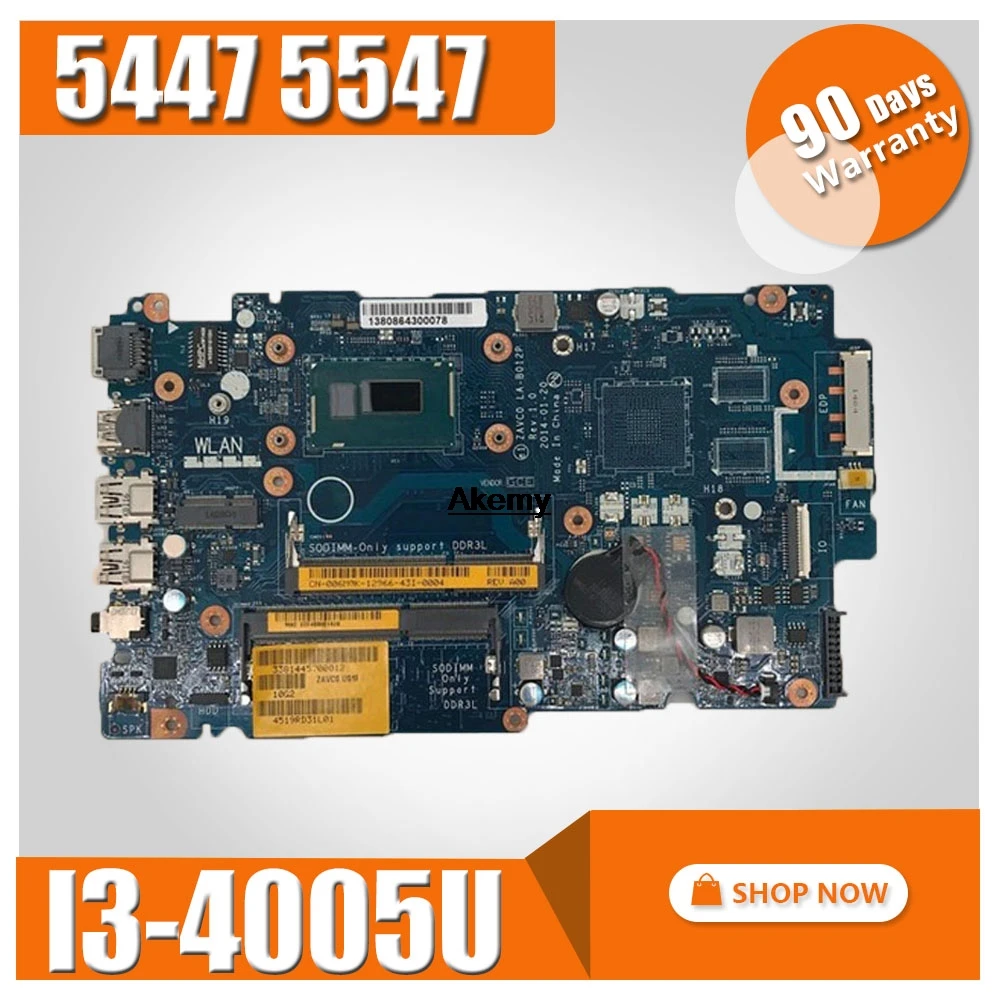 

LA-B012P I3-4005U FOR Dell Inspiron 5447 5442 5542 5547 Laptop Motherboard CN-09P5MC 9P5MC mainboard