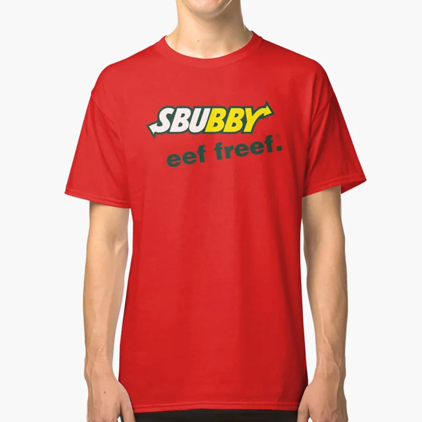 Sbubby-Eef Freef футболка sbubby eat fresh eef freef eat fresh sub way logo mockup - Цвет: Красный