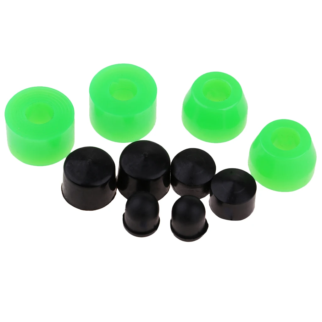 10pcs Skateboard Bushings, Trucks  Cups Hardware, for Skateboard Truck Longboard Cruiser, Green, Black, 85A