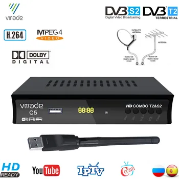 

Hot Sale Europe 7 line Cccam DVB-T2 DVB-S2 Combo Digital Terrestrial Satellite TV Receiver Dolby IP-TV Youtube With USB WIFI