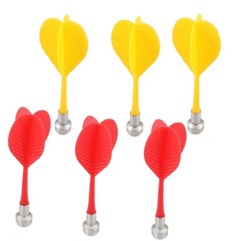

6 Pcs Bullseye Target Red Yellow Plastic Wing Magnetic Darts Needle