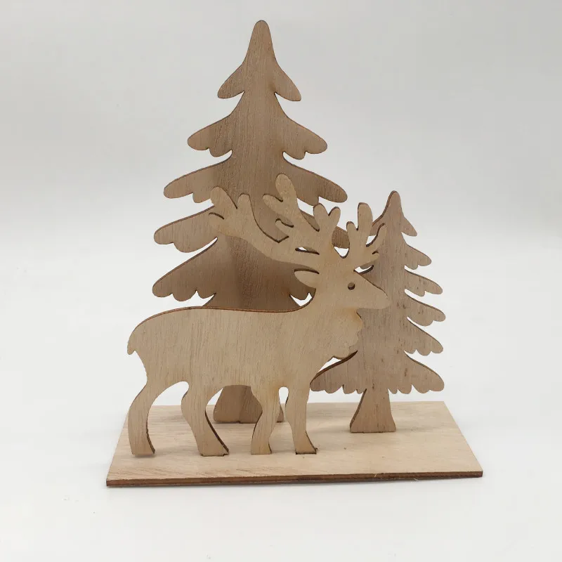 

Wooden Ornaments Craft Predrilled Wood Slice Christmas Tree Hanging Embellishments Decoration DIY Souvenir Gift for Kids