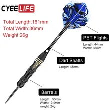CyeeLife 22g Shafts 3pcs/Set Professional 18g Darts 20g 24g Tungsten Darts Needle Sports Steel With New Dart Tip Flights 18g 20g