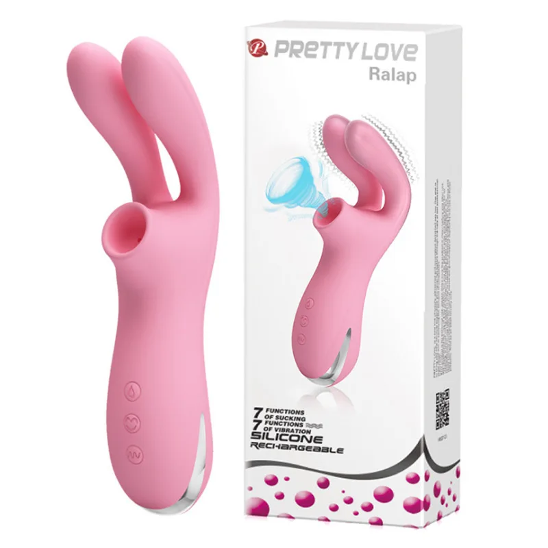 2 Color Rabbit Ear Nipple Licking Vibrators Strong Vibrating Sex Vagina Sucker Erotic Toy Shop for Woman Masturbator Product | Красота и