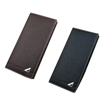 

Men Wallet Long Multi-card Position Wallet Cartera Hombre Thin Section Fashion 3 Fold Lychee Soft Wallet Large Capacity