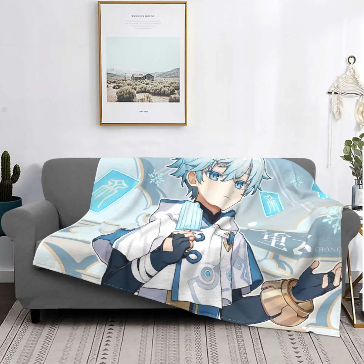 

Genshin Impact - Chongyun Blanket Game Anime Plush Warm UltraSoft Flannel Fleece Throw Blanket For Sofa Bedspread Quilt Office