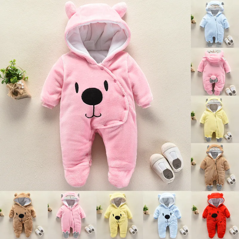 

Baby Rompers Winter Overalls Girl Infant Newborn Footies Fleece Jumpsuit Outfit Children's Baby Warm Romper Boy Winter Clothes