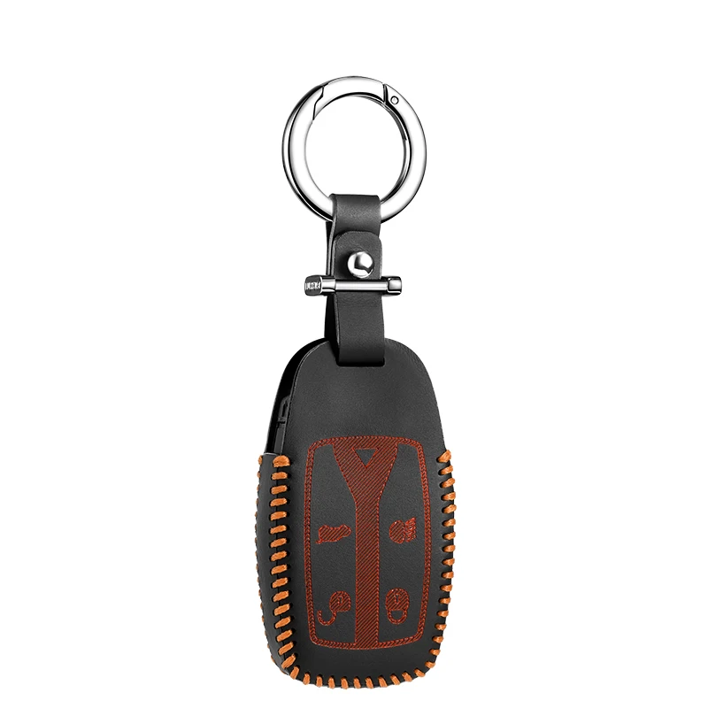 Luckeasy кожаный ключ чехол для Land Rover freelander 2 2009 2010 2011 2012 чехол key2y - Название цвета: yellow 3
