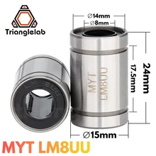 Trianglelab MYT LM8UU długi pręt wału 8X15X24MM 3d drukarki łożysko liniowe dla Reprap Anet A8 Prusa I3 MK3S drukarki 3d
