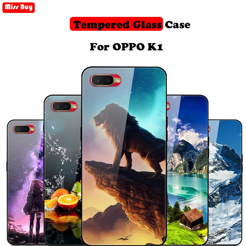 Для Fundas OPPO R15X чехол из закаленного стекла с мультипликационным принтом для K1 RX17 Neo
