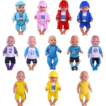 

Luckydoll Football Clothing Suits Sportswear Spacesuits Fit 18 Inch American 43cm Baby Doll Clothes Generation , Best Gift，Toys