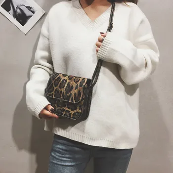 

Printing Women's Shoulder Bags New Fashion Womens Leopard Print Fawn Pendant Shoulder Bag Messenger Bag Phone Bag borsa donna