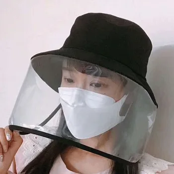 

Hot Transparent Anti-Splash Full Face Mask Anti-Saliva Droplets Sun UV Protection Outdoor Wide Brim Unisex Mask with Hat