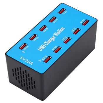 

10-Port Universal Phone Charger Multi USB HUB 100W Charging Station Desktop Chargers for Phone Eu Plug