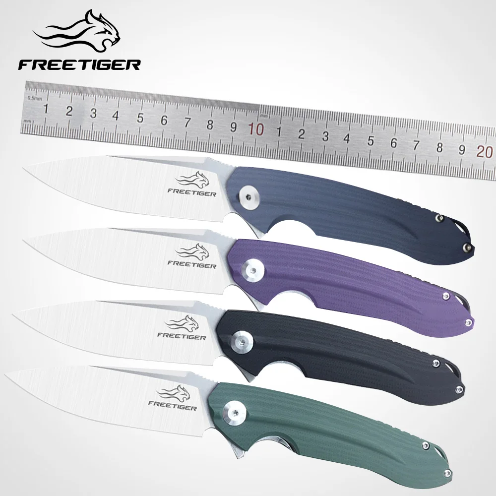 Складной карманный нож FREETIGER лезвие D2 рукоятка G10 шарикоподшипник тактический