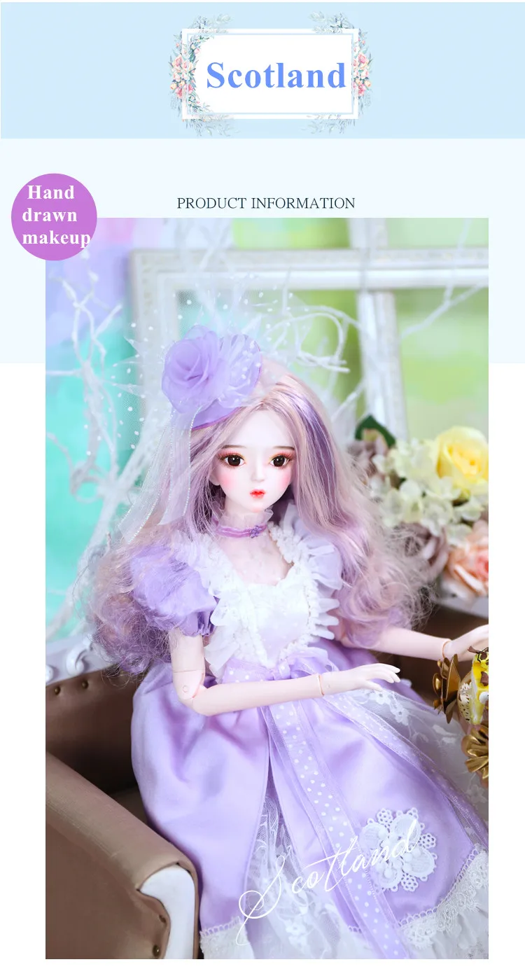 Dream Series 1/3 BJD 62 см девушка Кукла тело, в том числе с официальным макияжем ручной нарисованный макияж и волосы глаза одежда ледяной DBS SD