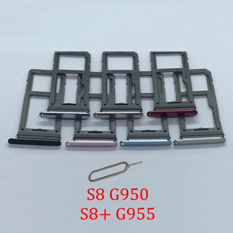 Bandeja de ranura para tarjeta SIM de teléfono Samsung Galaxy S8, G950F, G950FD, G950, Chip SIM, tarjeta Micro SD Original, adaptador y herramienta