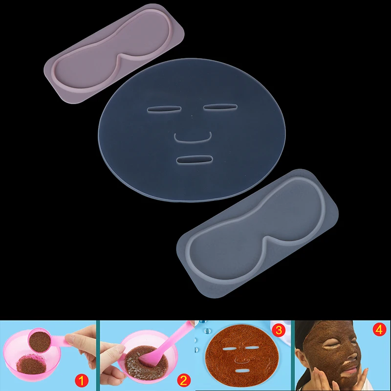 Hot Reuseable 1pcs Face Mask Mold For Fruit Vegetable Mask Machine Maker Clear Silicone Mask Mold Tray Mask DIY Making Tool