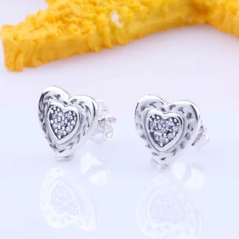 

Original 925 Sterling Silver Heart Earrings Female Simple Personalized Earrings For Women Gift Jewelry