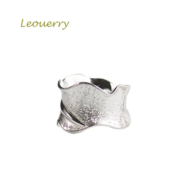 Leouerry, 925 пробы, серебряное, простое, геометрическое, большое, широкое, Открытое кольцо, дикие кольца оригинальной формы, ювелирные изделия для дам, подарки
