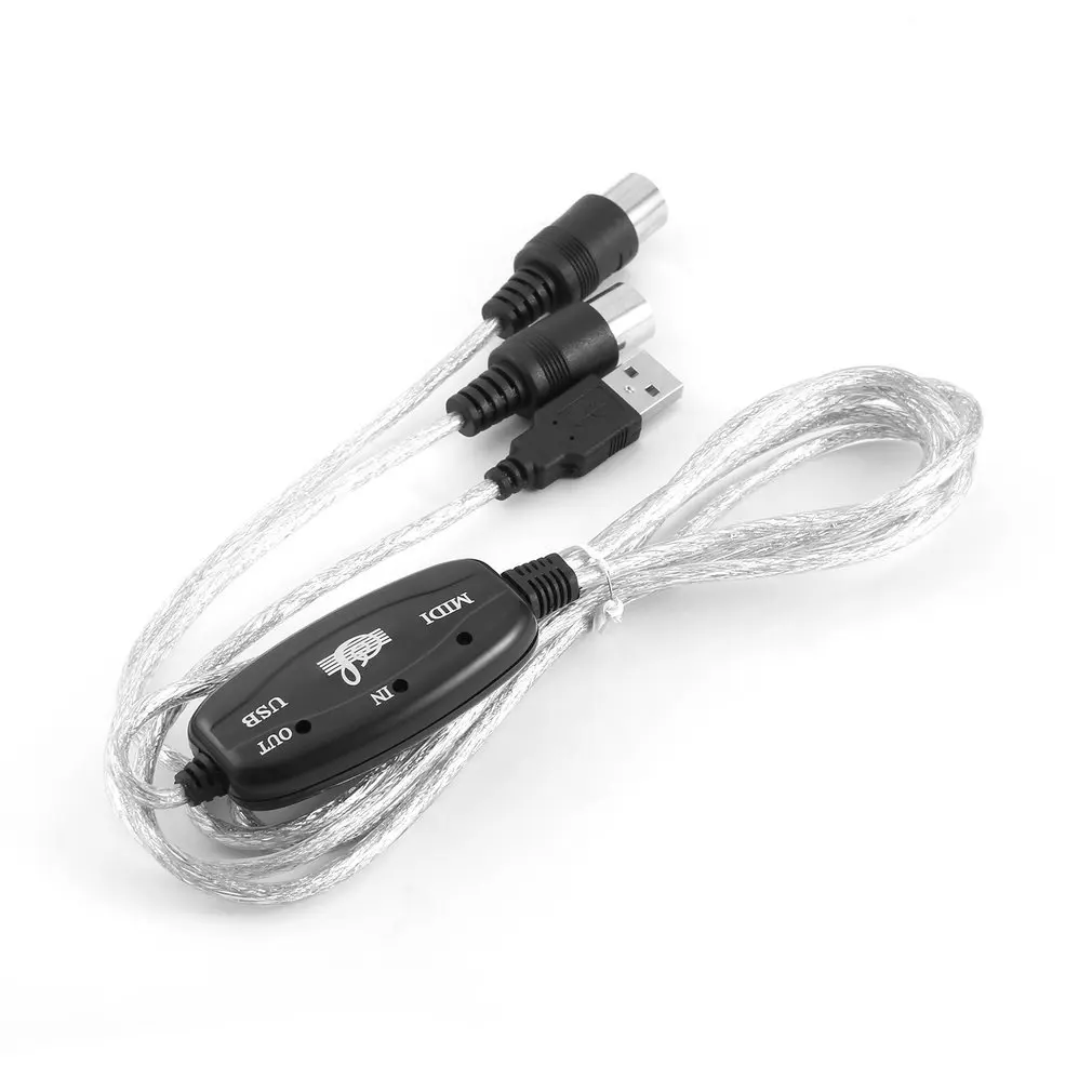 

MIDI to USB IN-OUT Interface Cable Adapter for Keyboard Electronic Drum Music Create Converter PC to Music Keyboard Cord