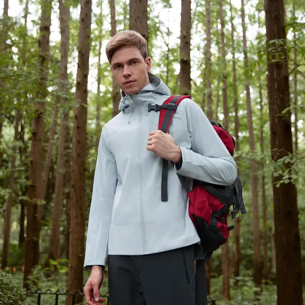 Xiaomi AMAZFIT мужская теплая куртка водонепроницаемая ветрозащитная зимняя легкая с капюшоном на молнии модная мужская уличная простая спортивная куртка - Цвет: gray XXXL