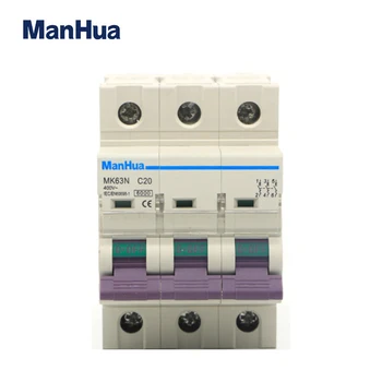 

ManHua 3P 20A MK63N C20 CB CE Certificated Overload Protection Miniature Circuit Breaker