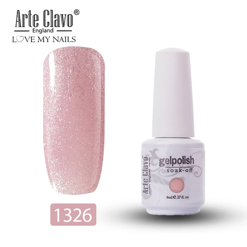 Arte Clavo, 8 мл, Гель-лак для ногтей, серый цвет, лак для ногтей, дизайн ногтей, Гель-лак Esmalte, лак для ногтей, гибридный, впитывающий - Цвет: 1326