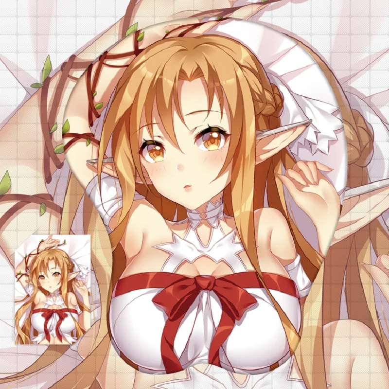 

Anime Sword Art Online Yuuki Asuna Sexy Bust 3D Mouse Pad 3D Soft Chest Mouse Pad Mat Wrist Rest