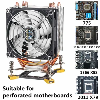 

9cm CPU Cooler Fan Radiator 4 Copper Heatpipes 3/4Pin Cooling Fan Heatsink Cooler For 115x 2011 X58 X79 X99 X299 AMD3/4